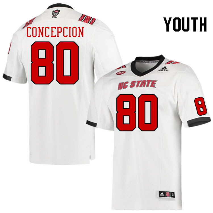 Youth #80 Kevin Concepcion North Carolina State Wolfpacks College Football Jerseys Stitched-White